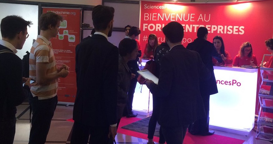 Checkin du Forum Sciences Po organisé grâce à Prezevent