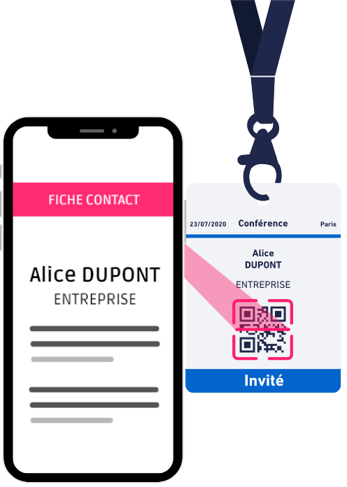 Illustration smartphone avec badge